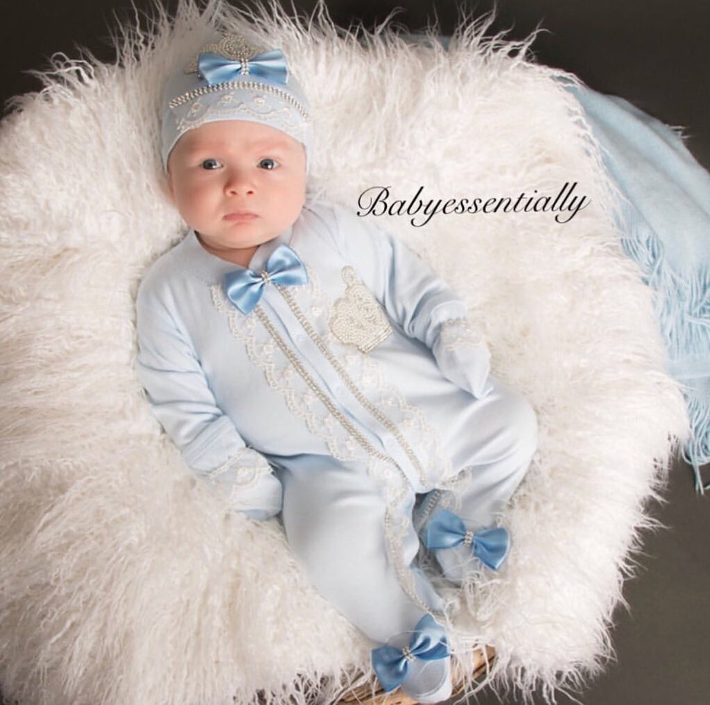 3  Pieces Prince Set Pearly Baby Blue - Baby Essentially