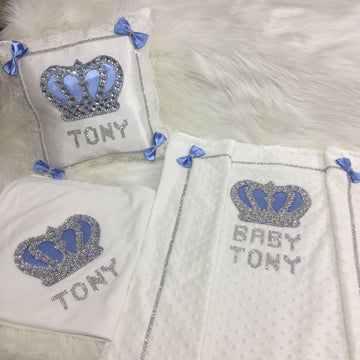 3 Pieces Prince Blanket & Pillow - Baby Essentially