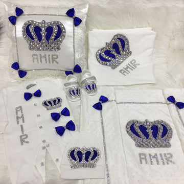 7  Pieces Royal Blue Large Crown - Baby Essentially