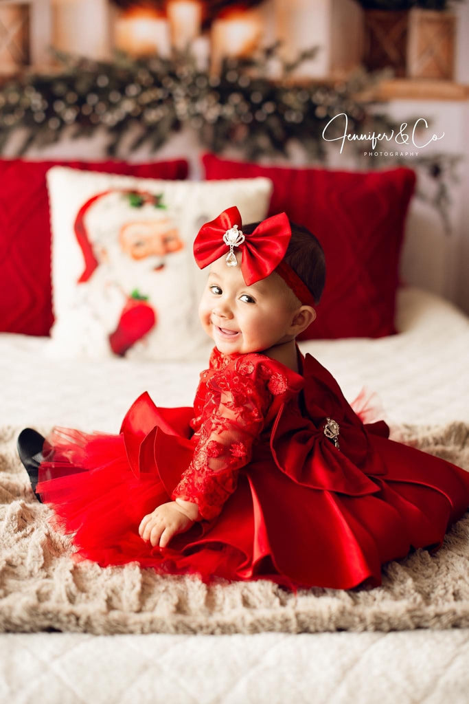 Amanda Dress Red - Baby Essentially